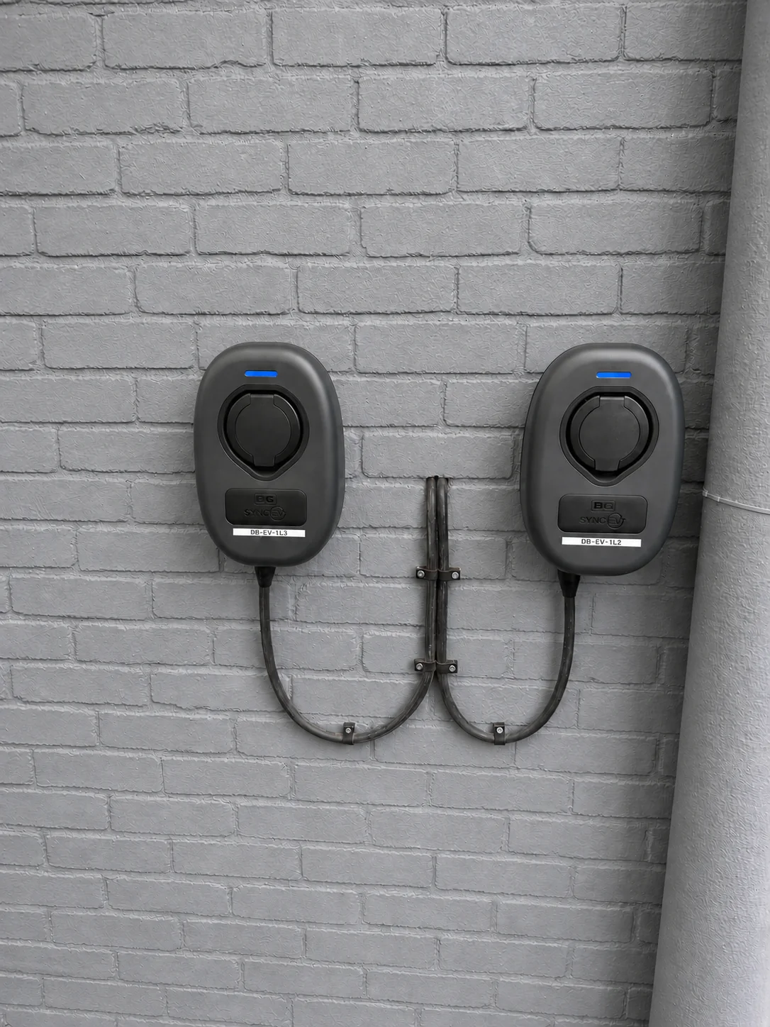 Dual electric vehicle charging points