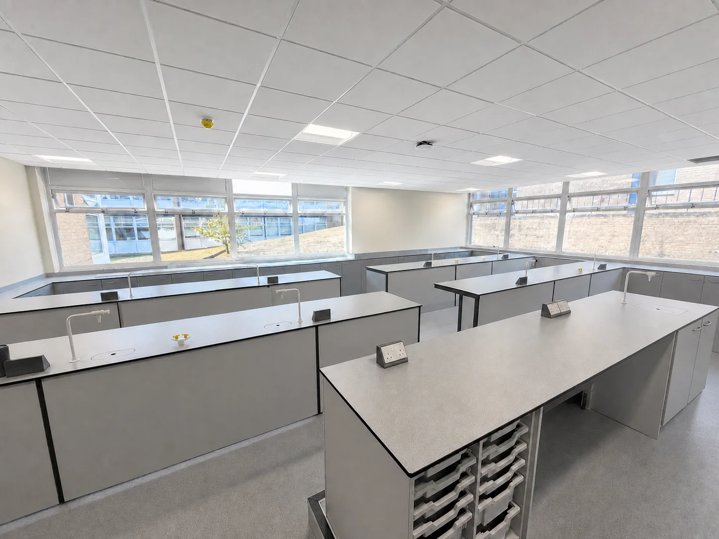 Completed laboratory electrical installation